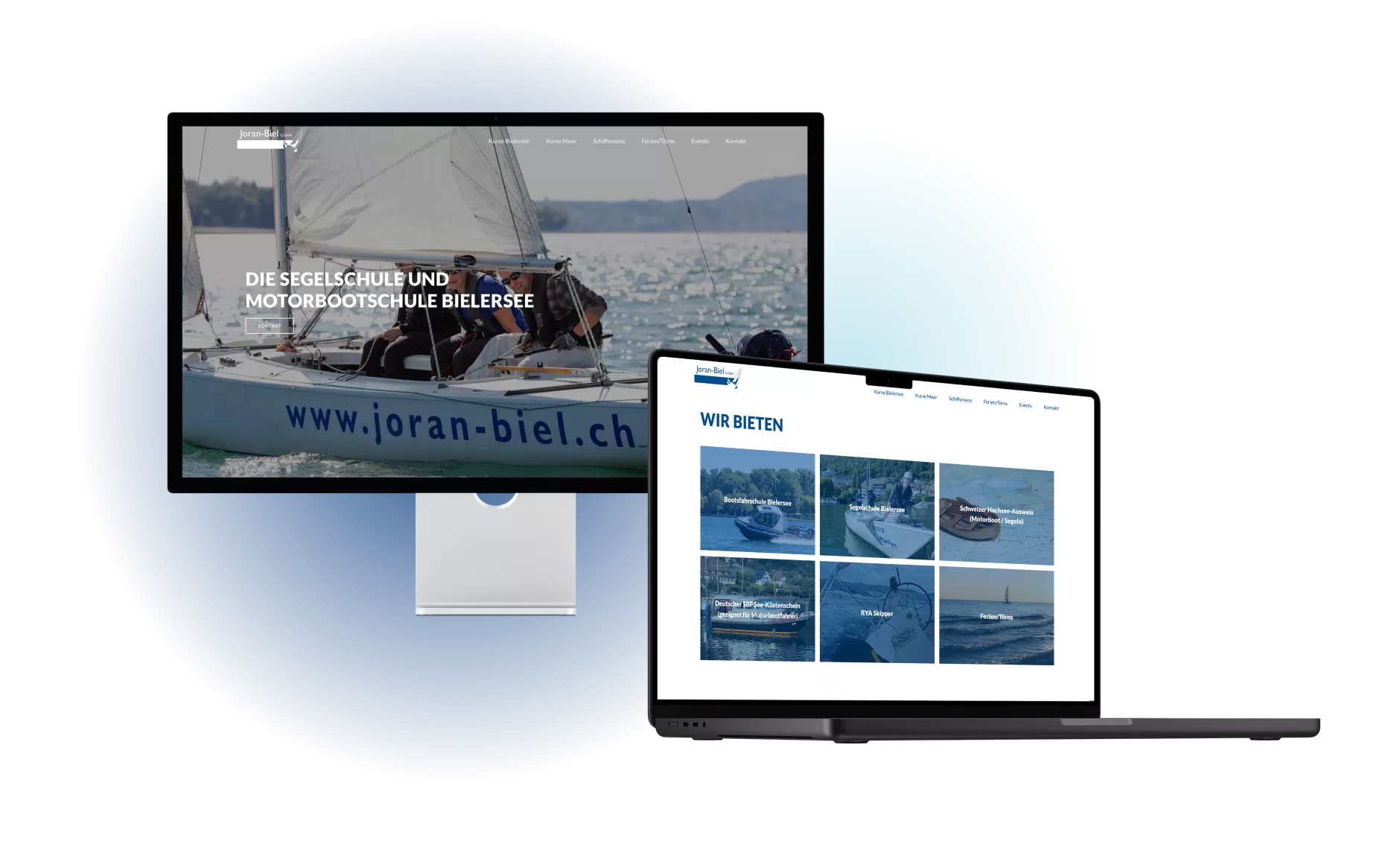 Desktop- und Laptopansicht der neuen Joran-Biel Website