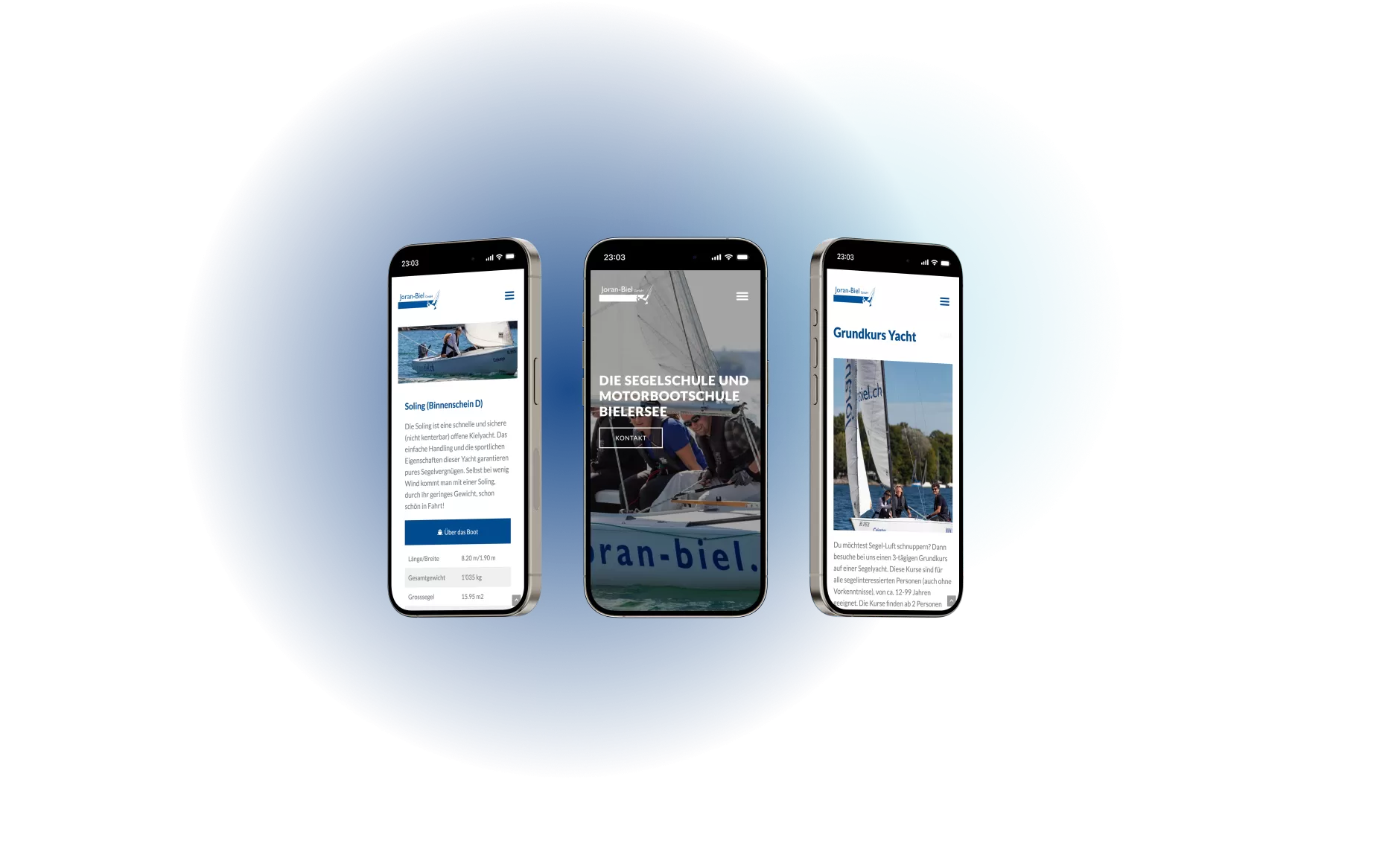 Mobile-Ansicht der neuen Joran-Biel Website