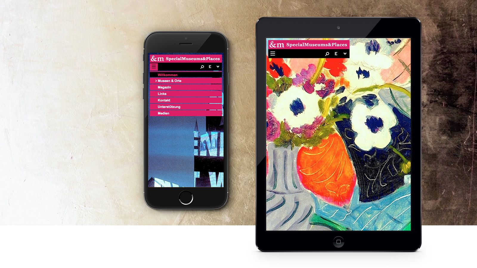 Vorschaubild der Webseite Special Museums & Places auf Tablet und Mobile